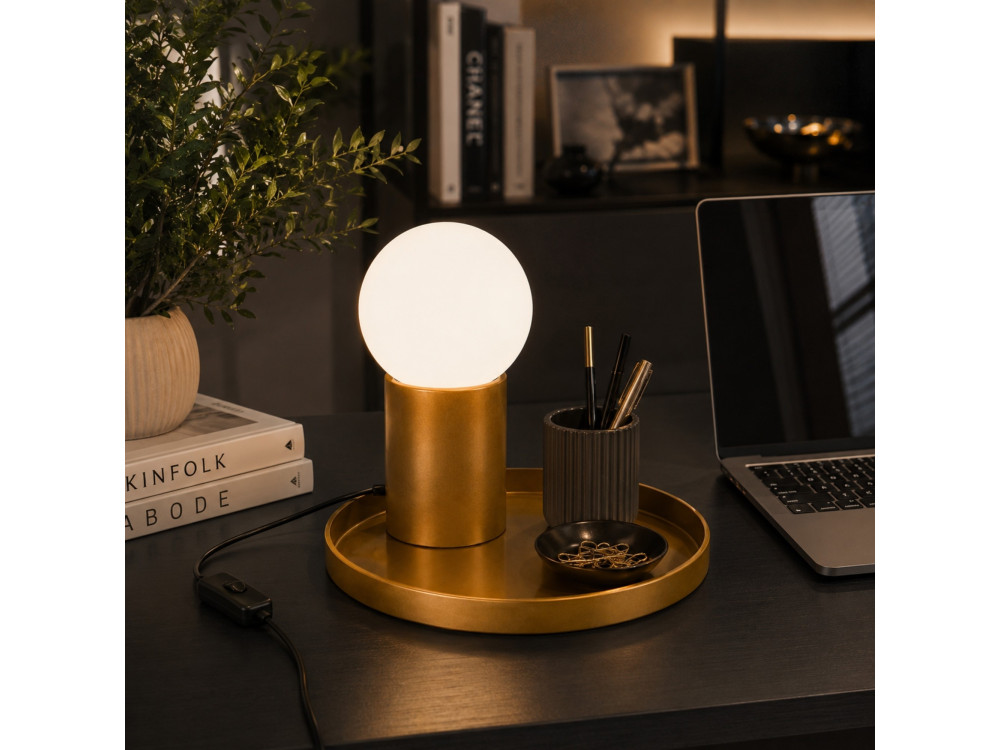 Lampada da tavolo in metallo "Tray" - 20 x 20 x 17 cm - Giallo