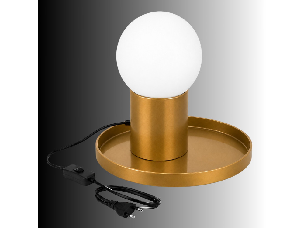 Lampada da tavolo in metallo "Tray" - 20 x 20 x 17 cm - Giallo