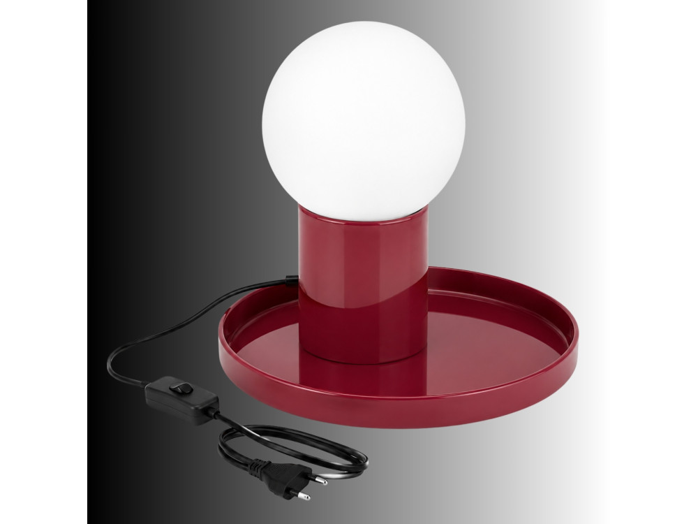 Lampada da tavolo in metallo "Tray" - 20 x 20 x 17 cm - Rossa