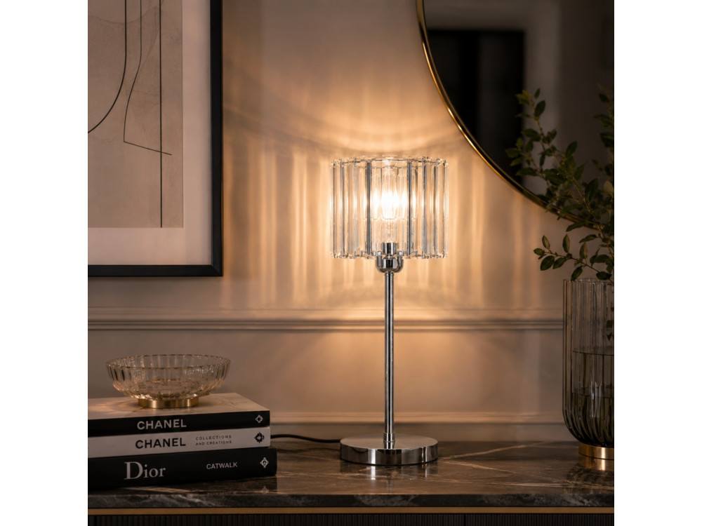 Lampada da tavolo in metallo "Yakops" - 17 x 17 x 50 cm - Grigio