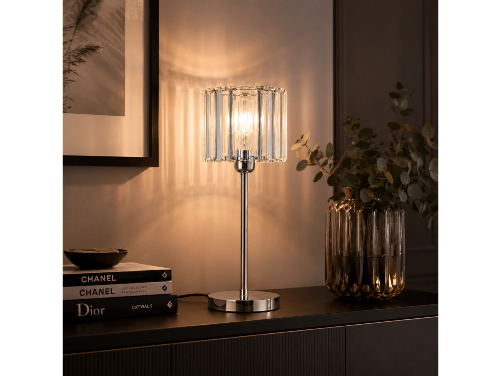 Lampada da tavolo in metallo "Yakops" - 17 x 17 x 50 cm - Grigio