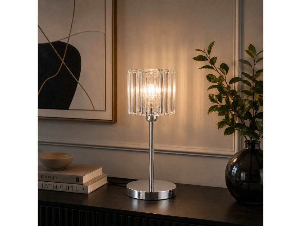 Lampada da tavolo in metallo "Yakops" - 17 x 17 x 50 cm - Grigio