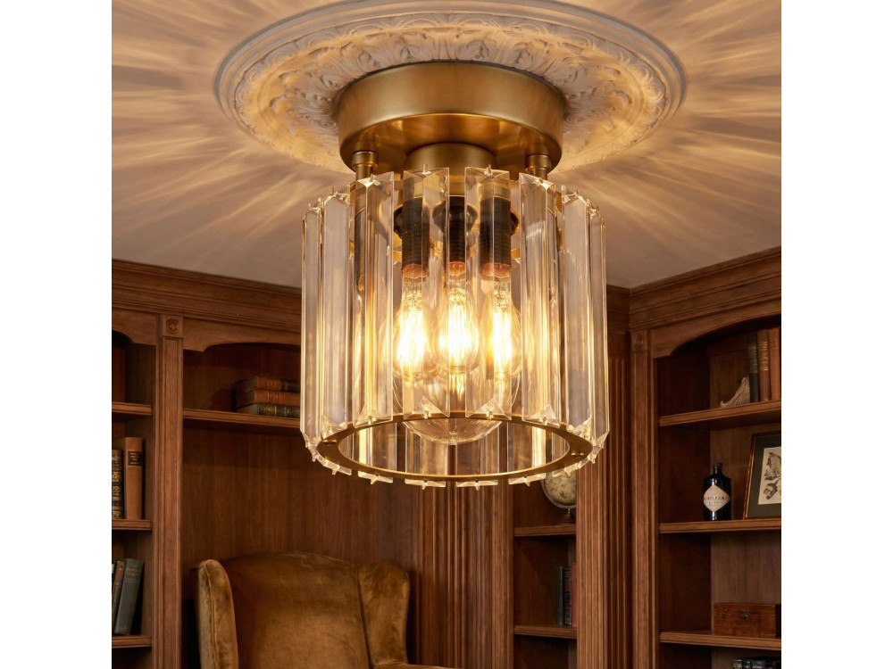 Lampada da soffitto in metallo "Yakops" - Altezza 17 cm - Giallo