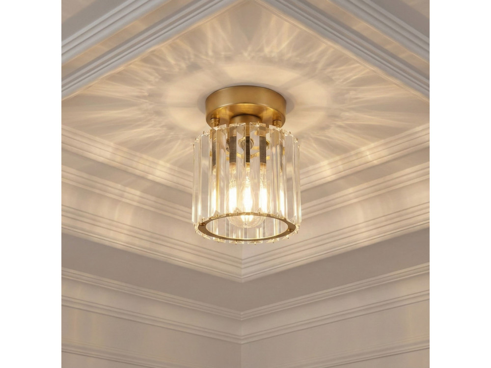 Lampada da soffitto in metallo "Yakops" - Altezza 17 cm - Giallo