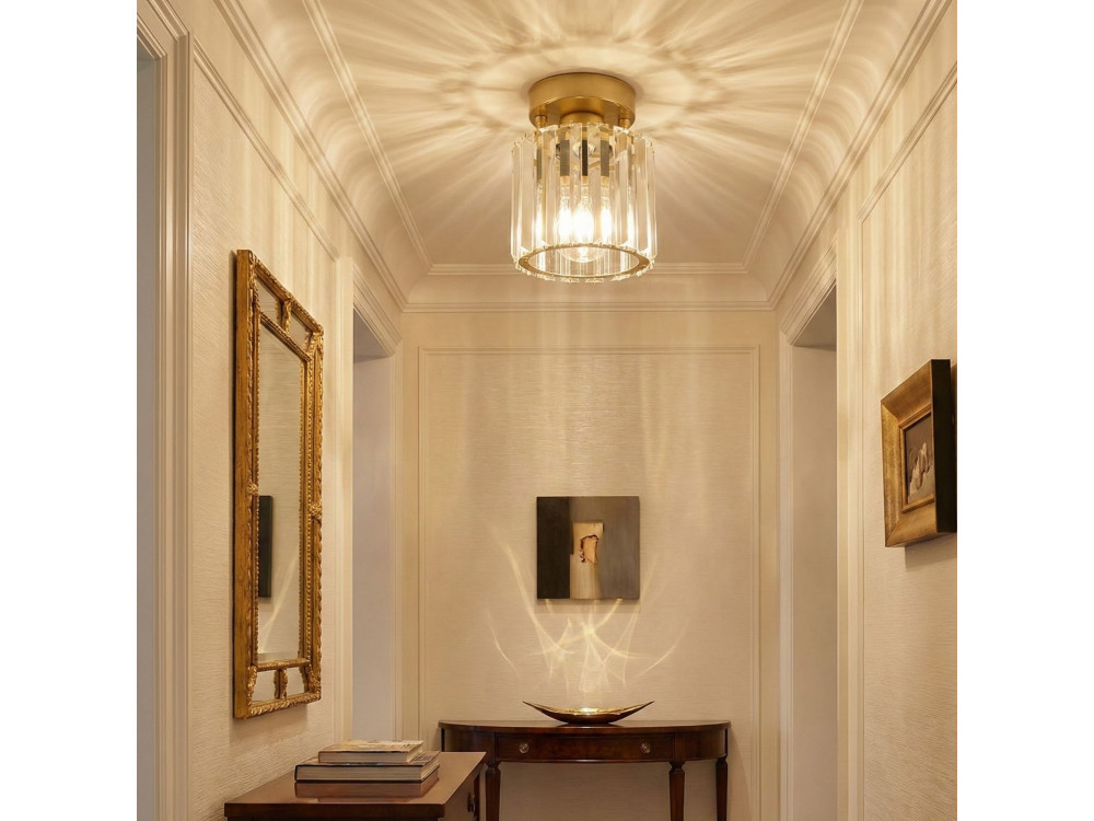 Lampada da soffitto in metallo "Yakops" - Altezza 17 cm - Giallo