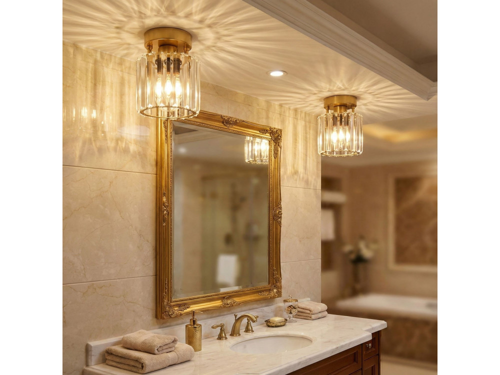 Lampada da soffitto in metallo "Yakops" - Altezza 17 cm - Giallo