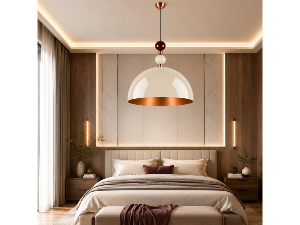 Lampada a sospensione in metallo "Bubble" - 60 x 60 cm - Beige