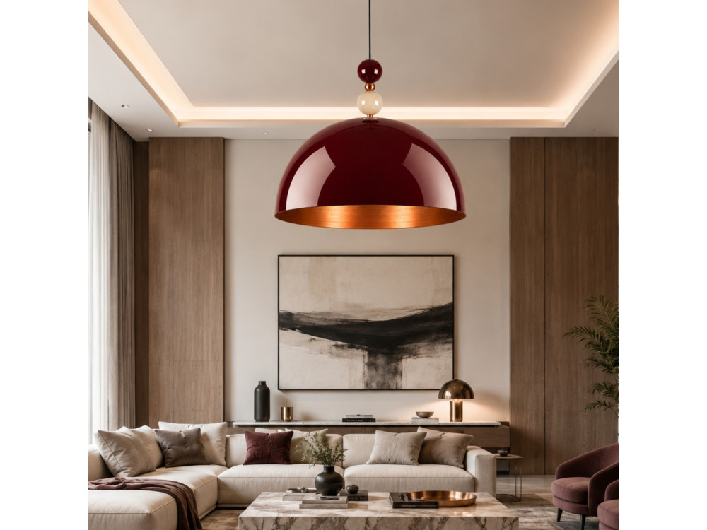 Lampada a sospensione in metallo "Bubble" - 60 x 60 cm - Bordeaux