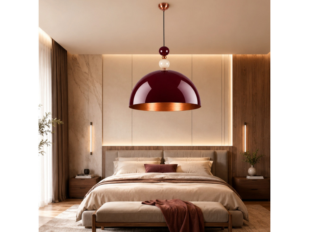 Lampada a sospensione in metallo "Bubble" - 60 x 60 cm - Bordeaux