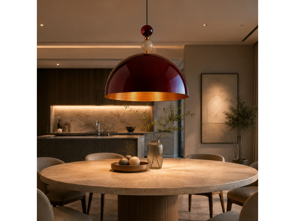 Lampada a sospensione in metallo "Bubble" - 60 x 60 cm - Bordeaux