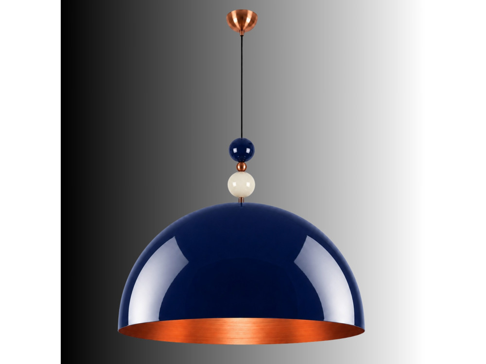 Lampada a sospensione in metallo "Bubble" - 60 x 60 cm - Blu navy