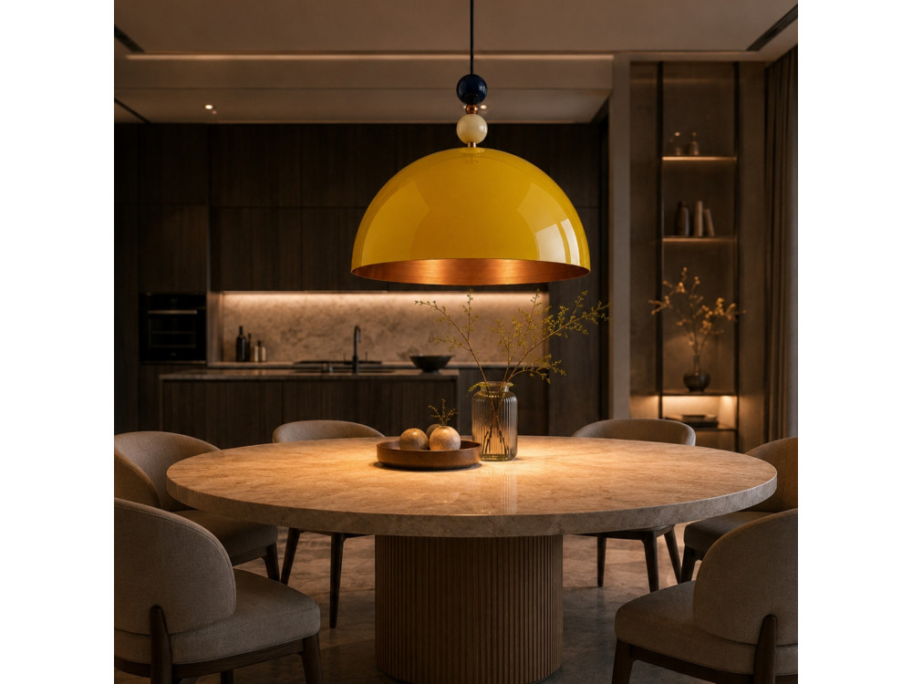 Lampada a sospensione in metallo "Bubble" - 60 x 60 cm - Giallo
