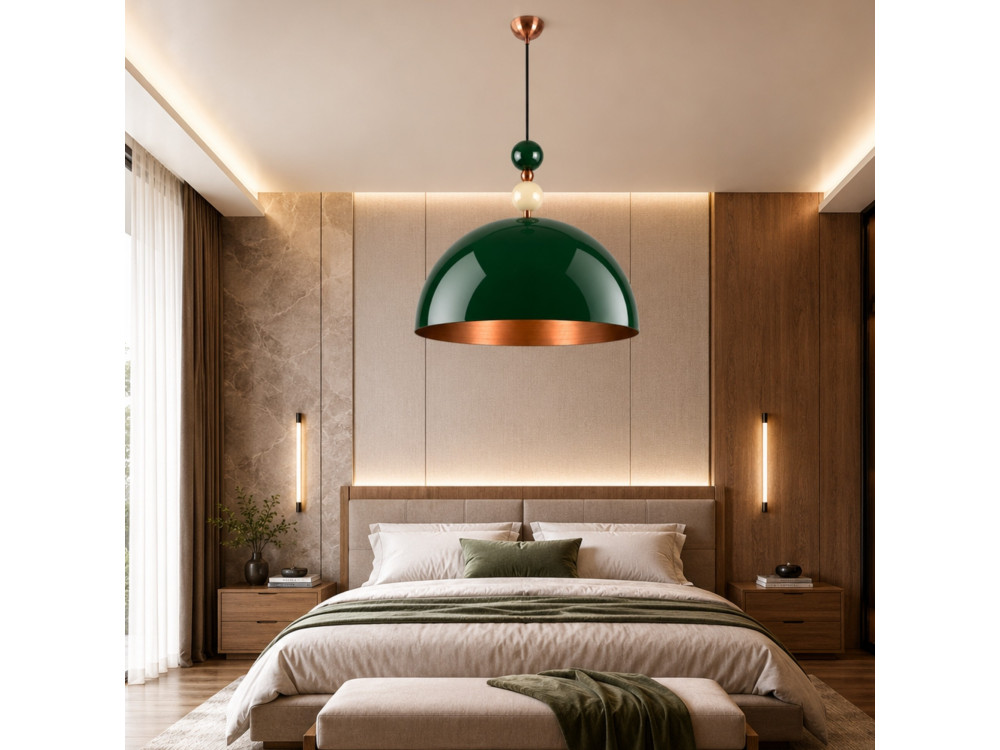 Lampada a sospensione in metallo "Bubble" - 60 x 60 cm - Verde scuro