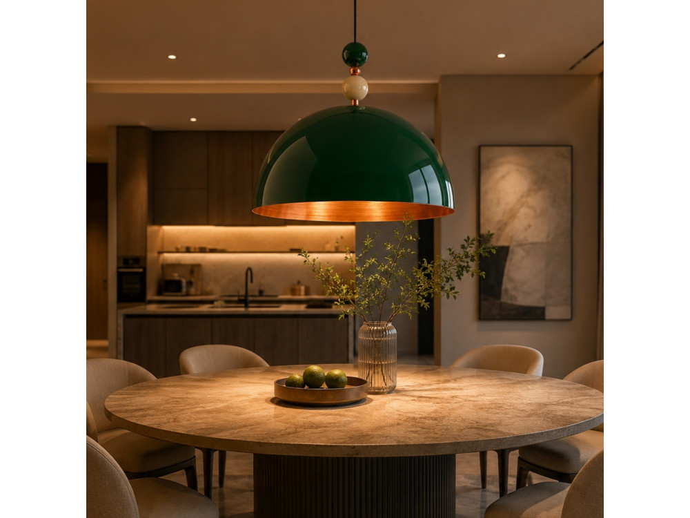 Lampada a sospensione in metallo "Bubble" - 60 x 60 cm - Verde scuro