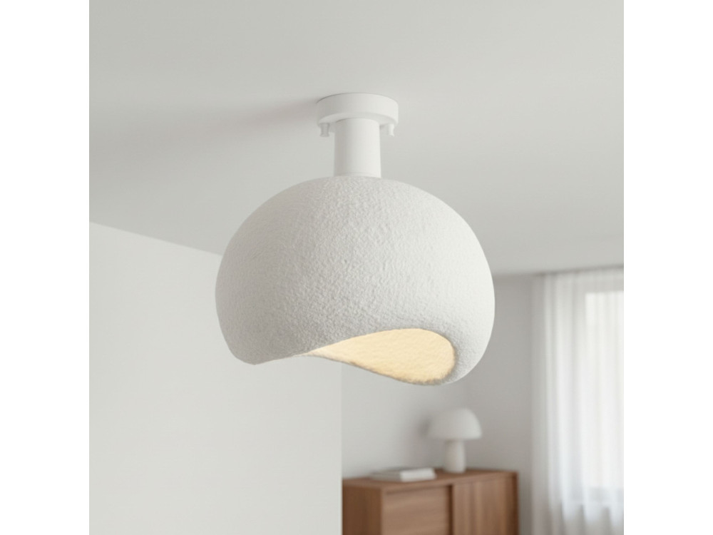 Lampada da soffitto in metallo "Yontu" - 34 x 29 x 33 cm - Bianco