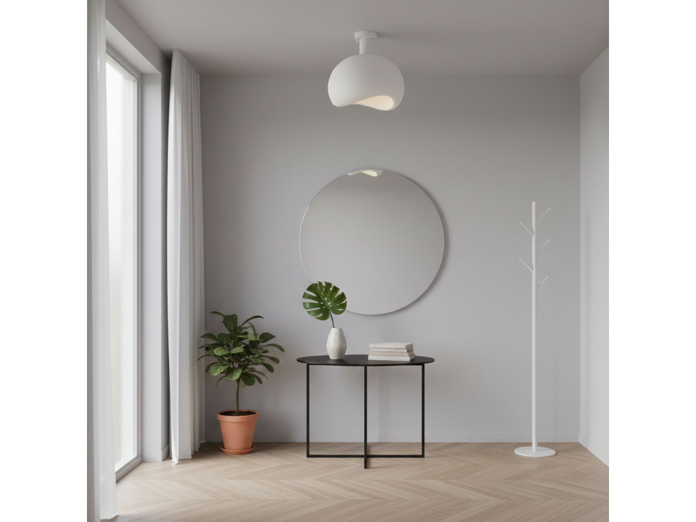 Lampada da soffitto in metallo "Yontu" - 34 x 29 x 33 cm - Bianco