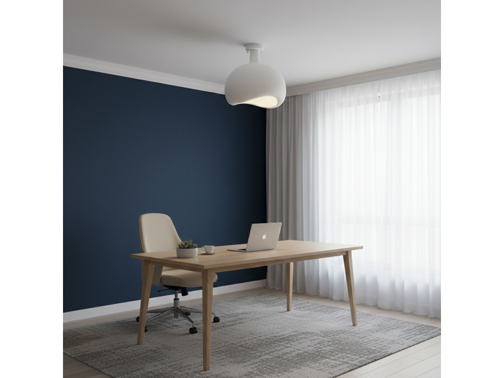Lampada da soffitto in metallo "Yontu" - 34 x 29 x 33 cm - Bianco