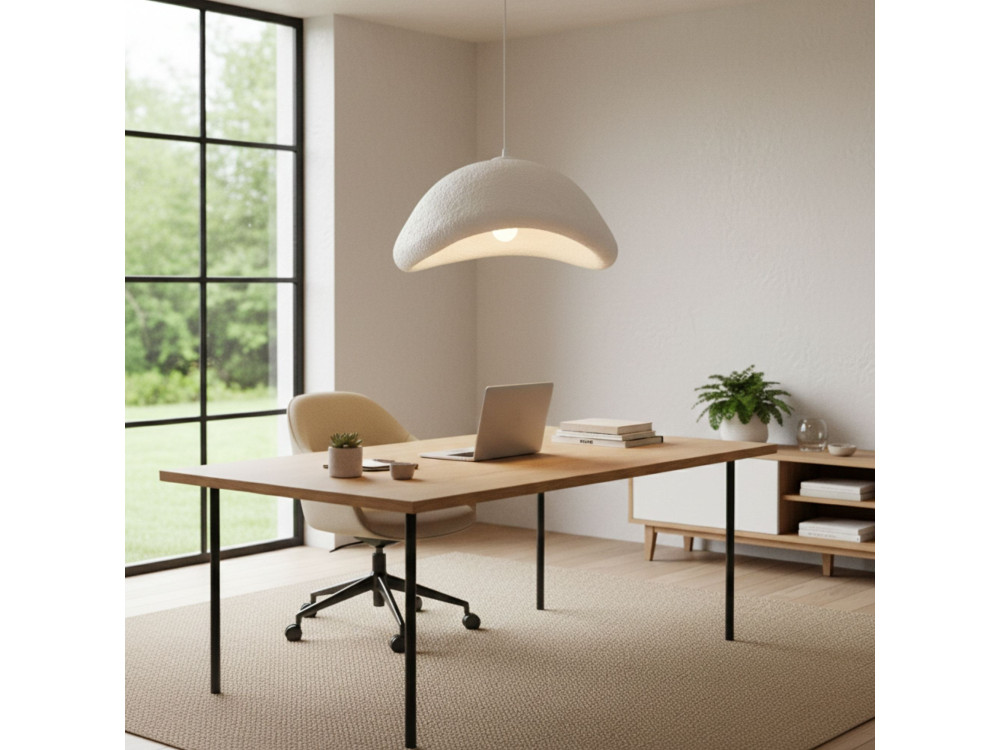 Lampada a sospensione in metallo "Luna" - 52 x 40 x 120 cm - Bianco