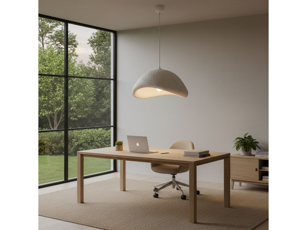 Lampada a sospensione in metallo "Luna" - 52 x 40 x 120 cm - Bianco