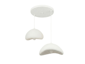 Lampadario in metallo "Luna" - 70 x 30 x 115 cm - Bianco