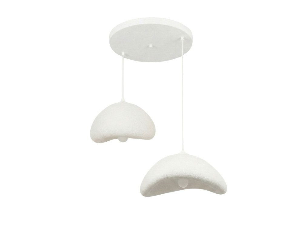 Lampadario in metallo "Luna" - 70 x 30 x 115 cm - Bianco