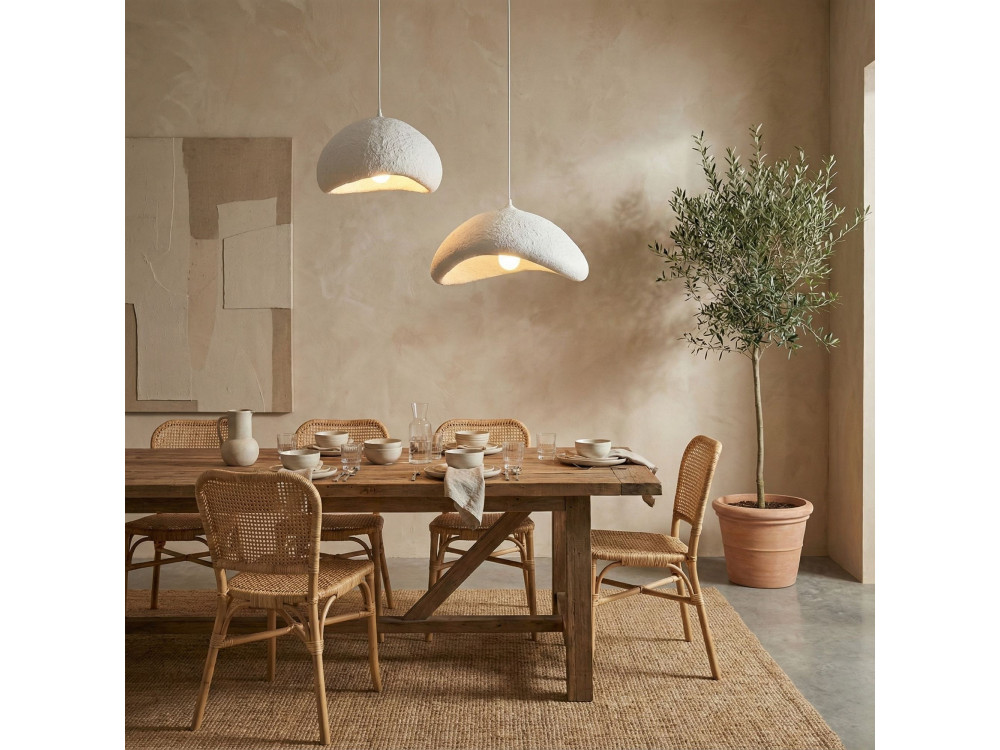 Lampadario in metallo "Luna" - 70 x 30 x 115 cm - Bianco
