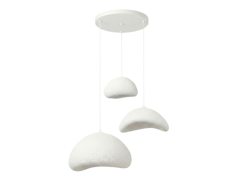 Lampadario in metallo "Luna" - 82 x 50 cm - Bianco