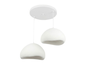 Lampadario in metallo "Lora" - 82 x 82 cm - Bianco