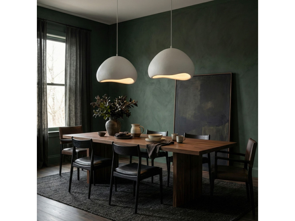 Lampadario in metallo "Lora" - 82 x 82 cm - Bianco