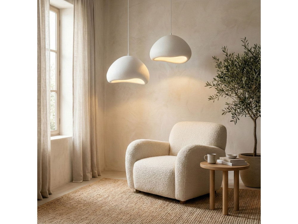 Lampadario in metallo "Lora" - 82 x 82 cm - Bianco