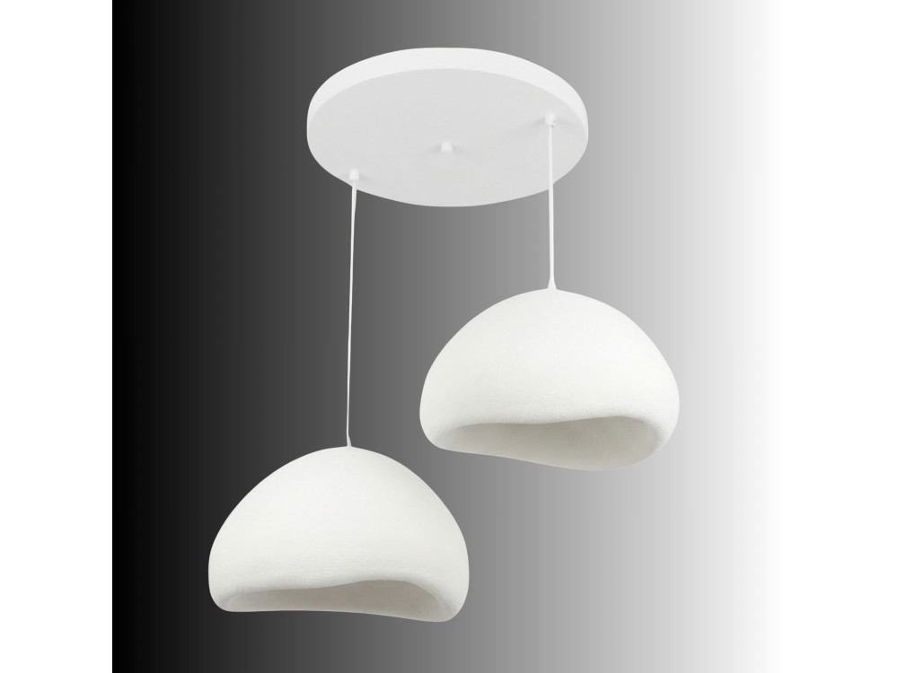 Lampadario in metallo "Lora" - 82 x 82 cm - Bianco