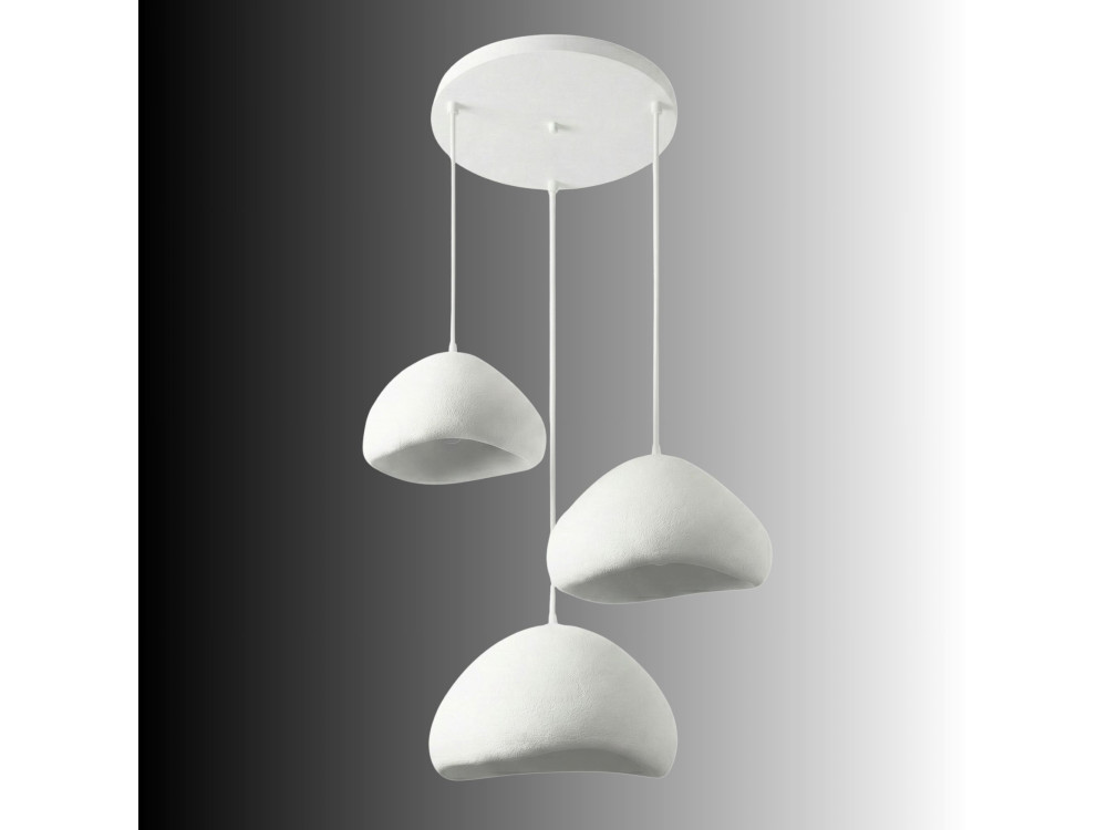 Lampadario in metallo "Lora" - 82 x 82 cm - Bianco