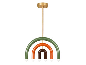 Lampadario in metallo "Vento" - 50 x 10 cm - Verde