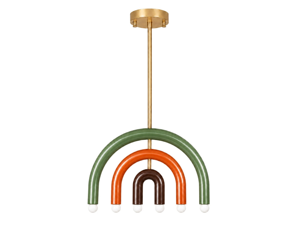 Lampadario in metallo "Vento" - 50 x 10 cm - Verde