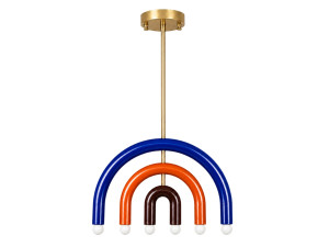 Lampadario in metallo "Vento" - 50 x 10 cm - Blu