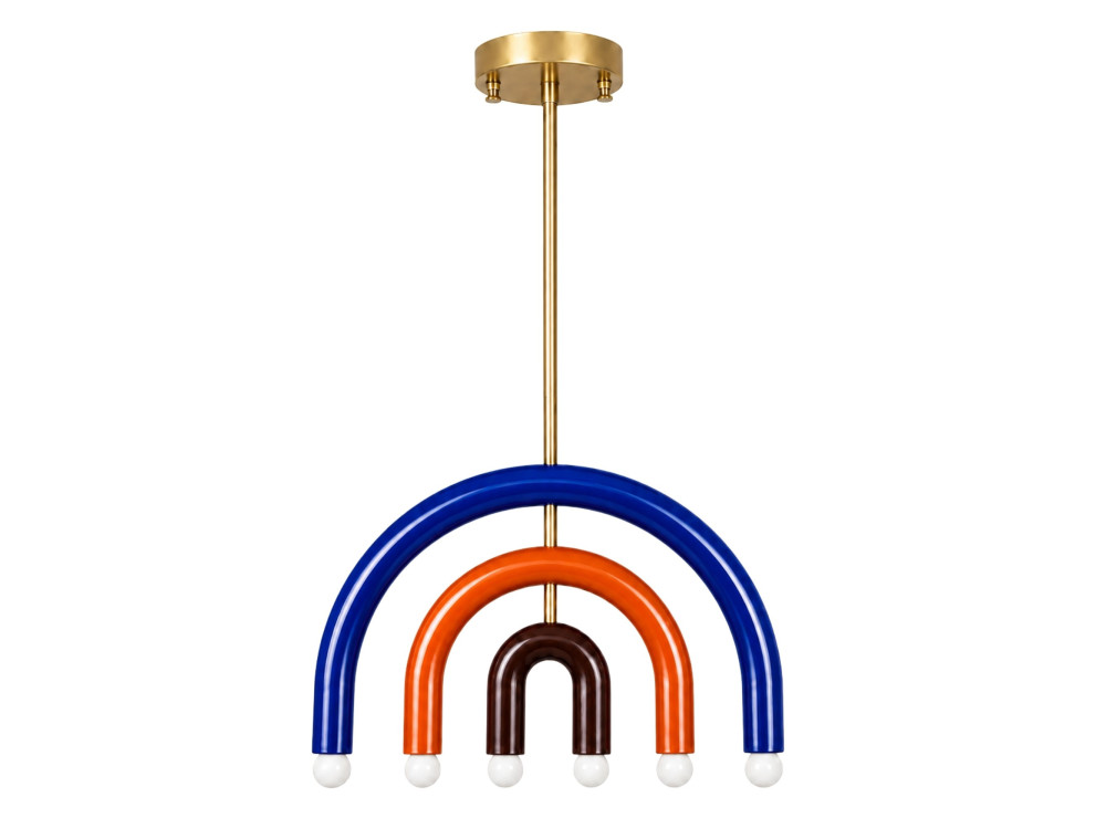 Lampadario in metallo "Vento" - 50 x 10 cm - Blu