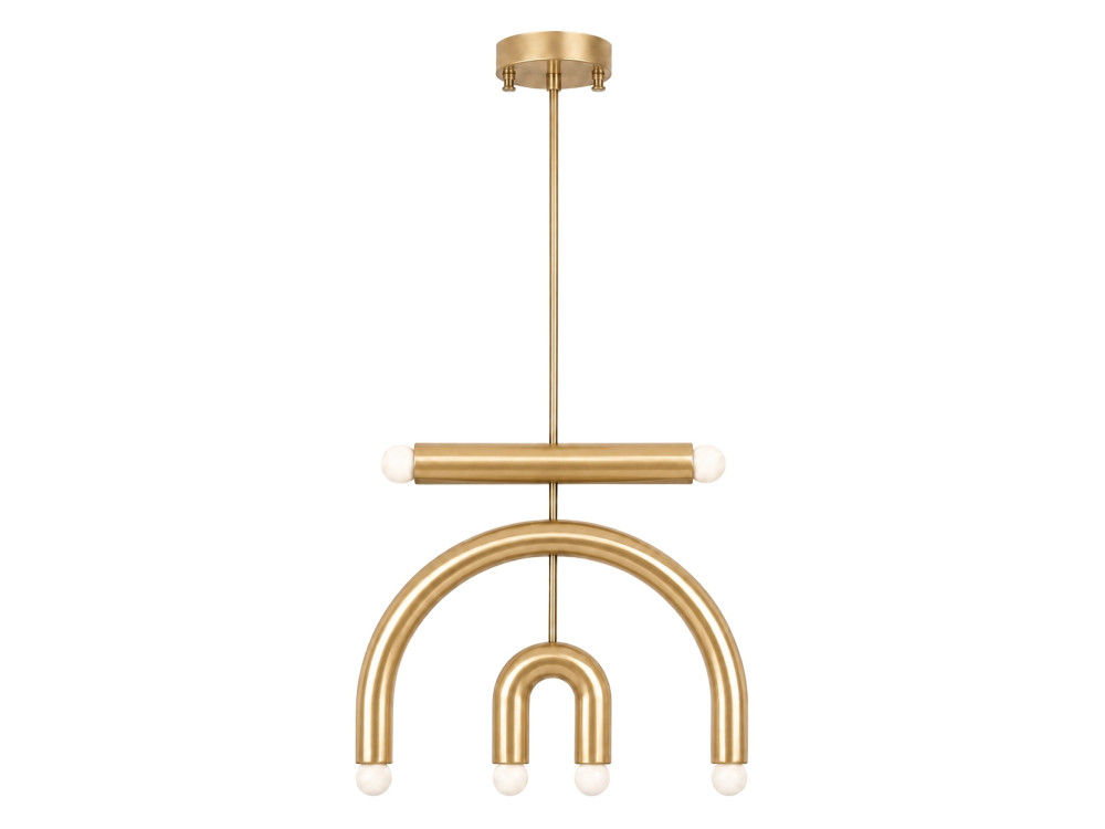 Lampadario in metallo "Vento" - 50 x 10 cm - Giallo