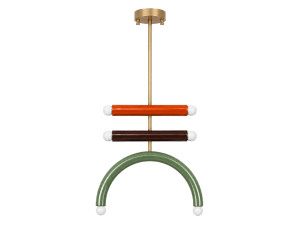 Lampadario in metallo "Vento" - 50 x 10 cm - Verde