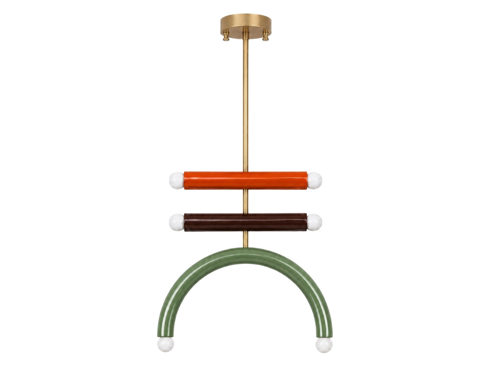 Lampadario in metallo "Vento" - 50 x 10 cm - Verde