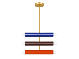 Lampadario in metallo "Vento" - 35 x 10 cm - Blu
