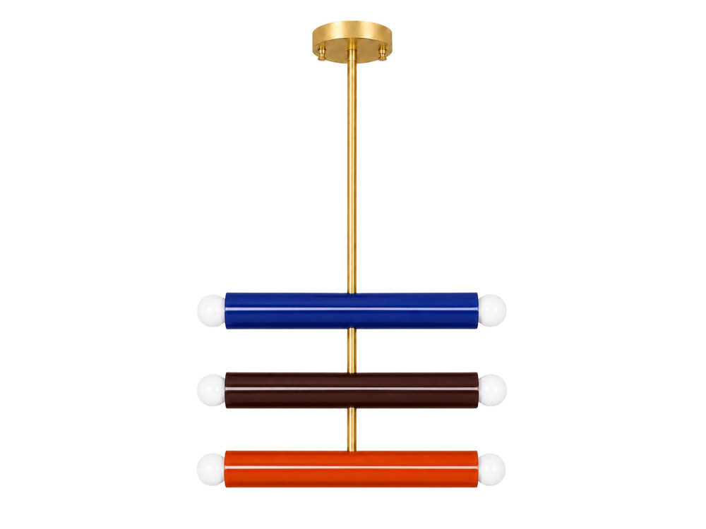 Lampadario in metallo "Vento" - 35 x 10 cm - Blu