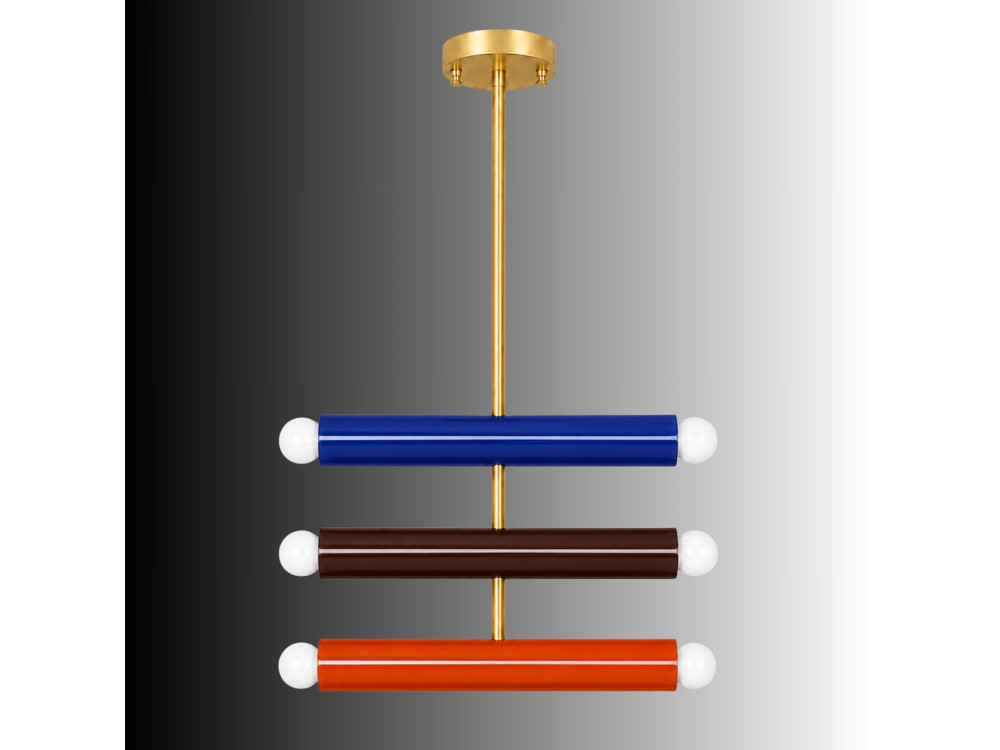 Lampadario in metallo "Vento" - 35 x 10 cm - Blu
