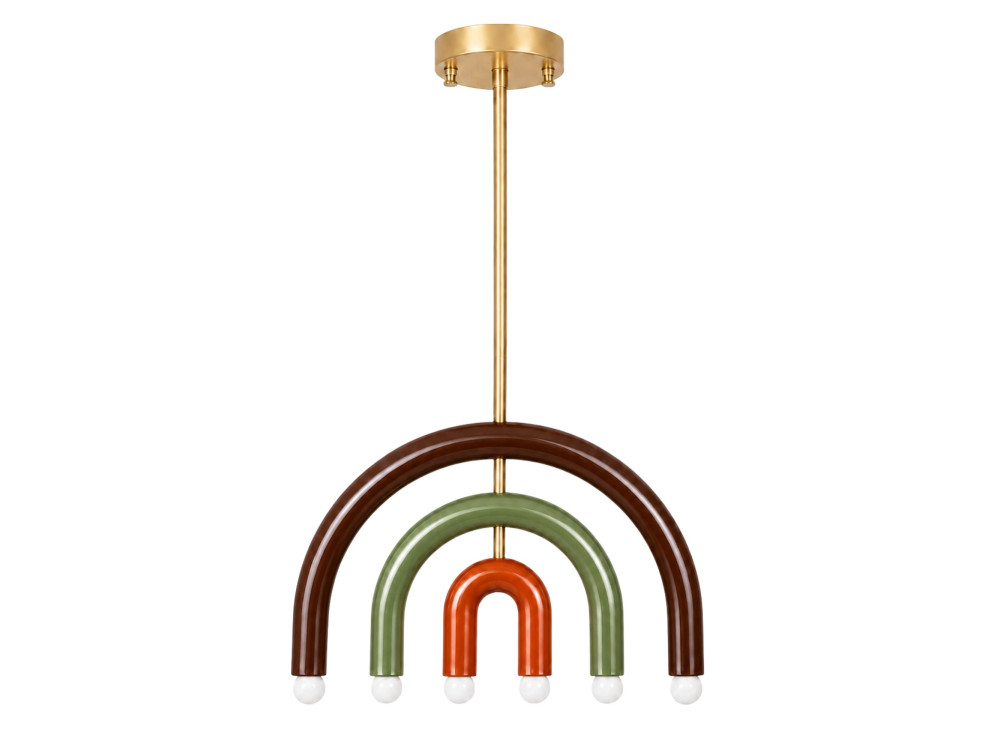 Lampadario in metallo "Vento" - 50 x 10 cm - Marrone