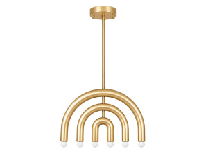 Lampadario in metallo "Vento" - 50 x 10 cm - Giallo
