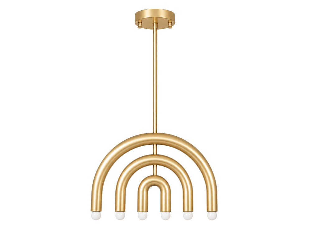 Lampadario in metallo "Vento" - 50 x 10 cm - Giallo