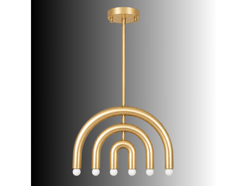 Lampadario in metallo "Vento" - 50 x 10 cm - Giallo