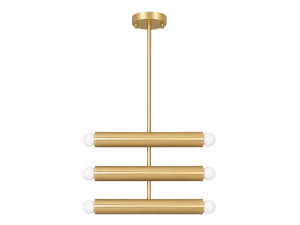 Lampadario in metallo "Vento" - 35 x 10 cm - Giallo