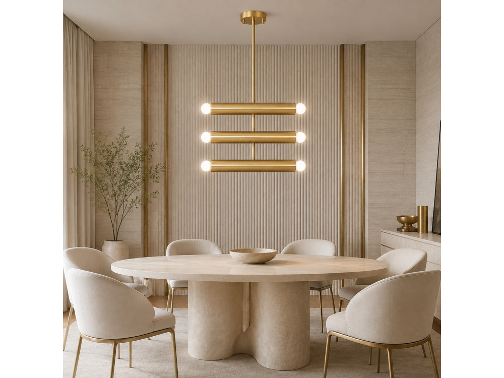 Lampadario in metallo "Vento" - 35 x 10 cm - Giallo