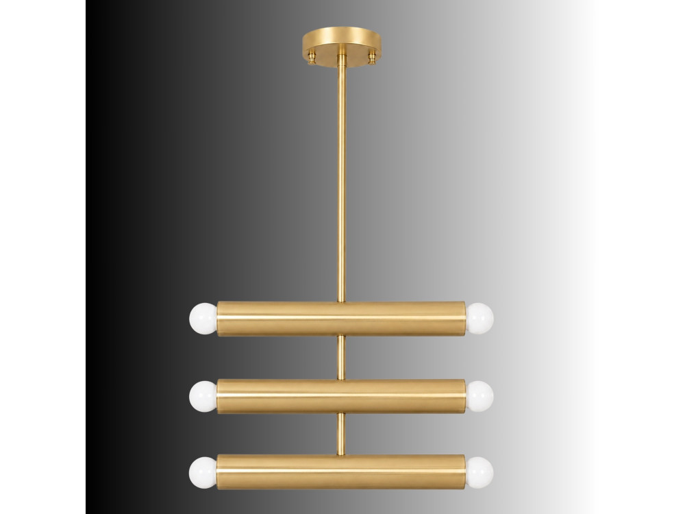 Lampadario in metallo "Vento" - 35 x 10 cm - Giallo