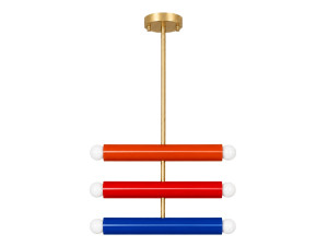 Lampadario in metallo "Vento" - 35 x 10 cm - Arancione